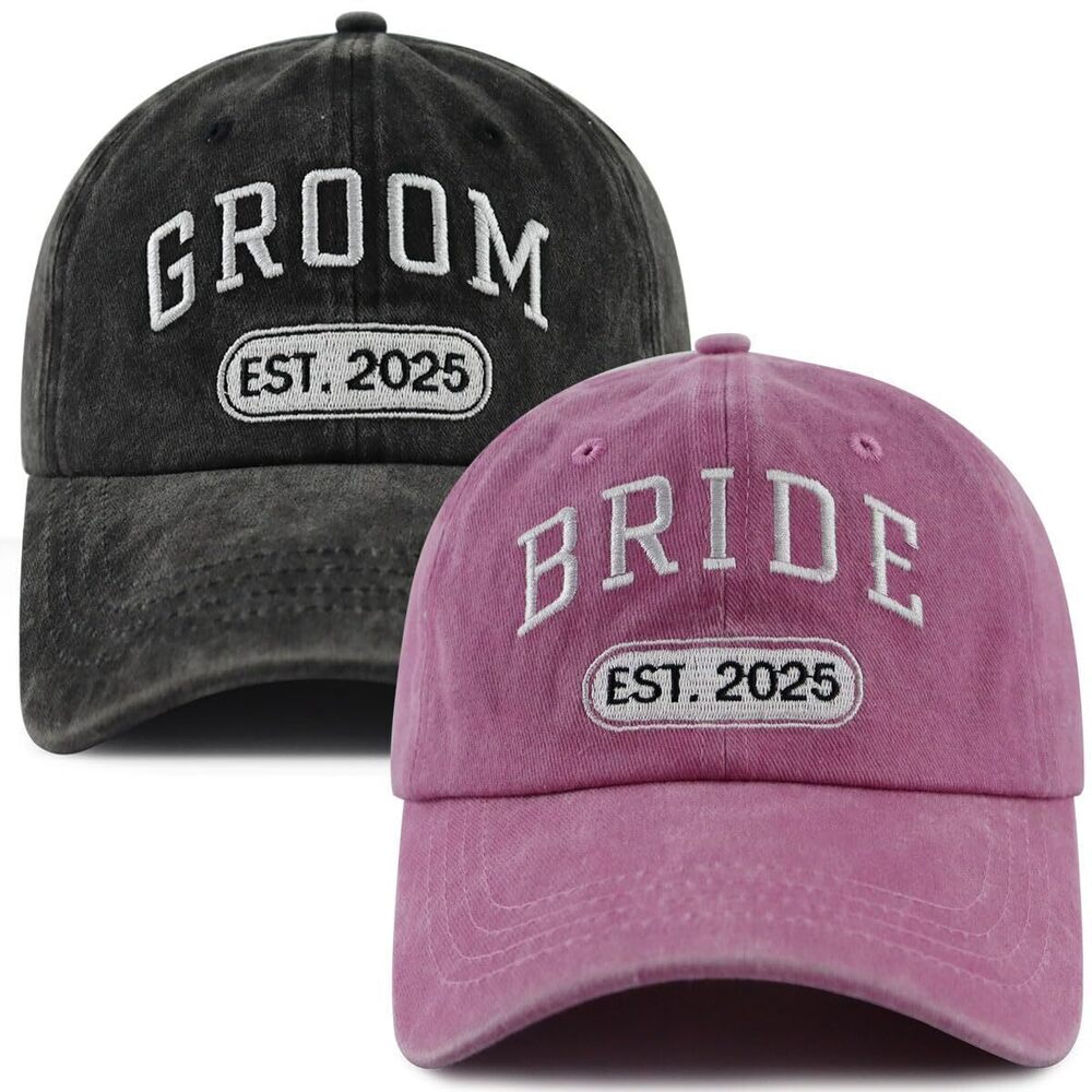 5303 Engagement Gifts for Couples 2025, 2PCS Groom Bride Gifts Hat, Funny